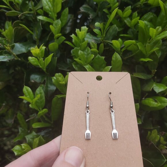 Miniature Fork Earrings - Picture 6 of 8